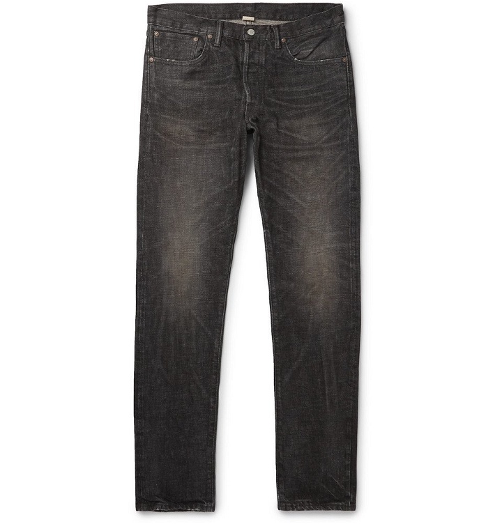 Photo: RRL - Slim-Fit Distressed Selvedge Denim Jeans - Black