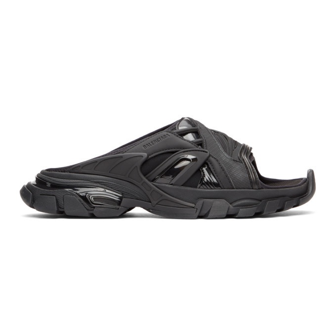Photo: Balenciaga Black Track Slide Sandals