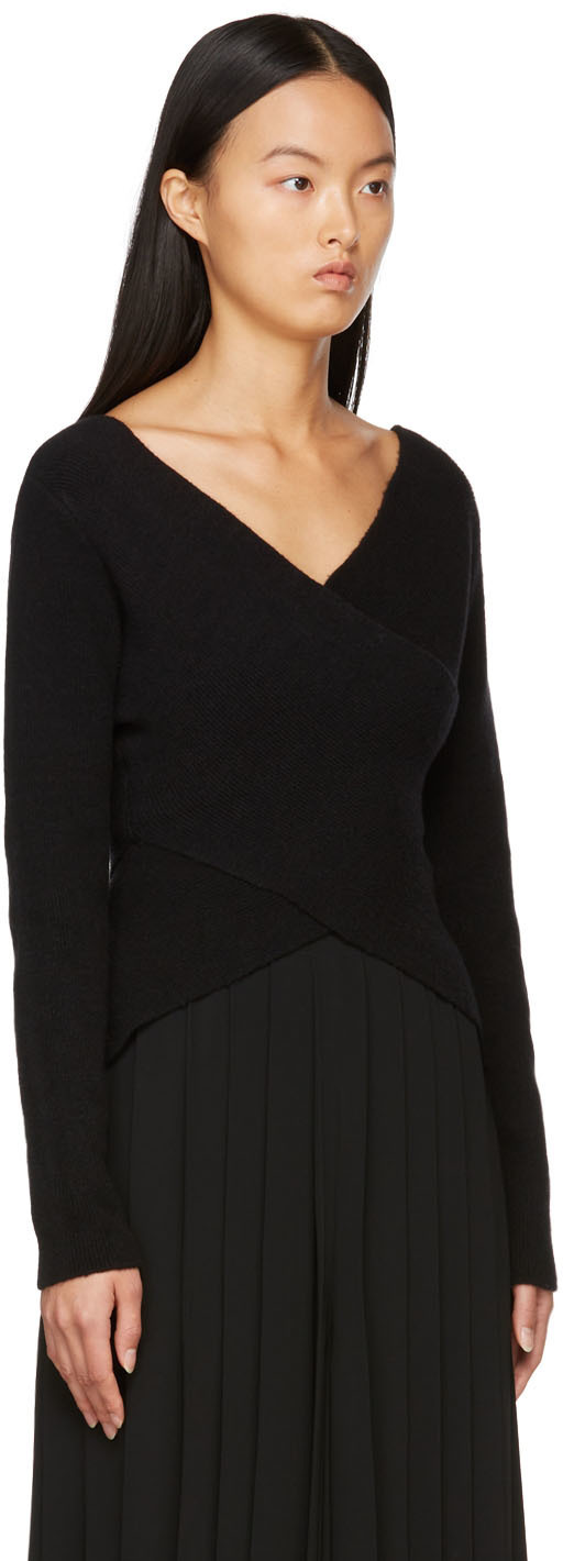 Moncler Genius 2 Moncler 1952 Black Wrap V-Neck Sweater