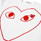 Comme des Garçons Play Men's Outline Heart Logo T-Shirt in White/Red