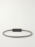 Le Gramme - 7g Brushed Sterling Silver and Ceramic Cable Bracelet - Black