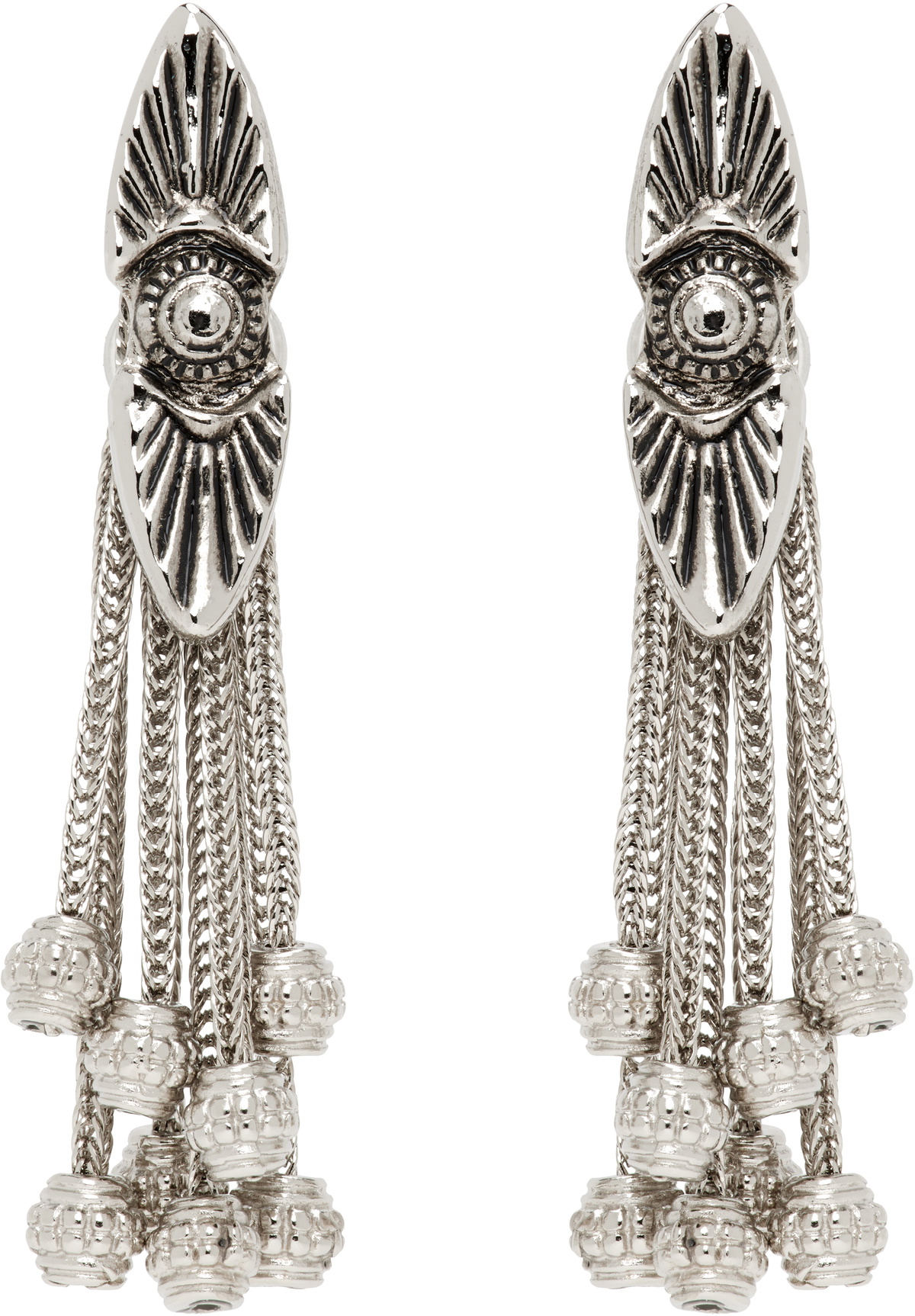 Toga Pulla Silver Metal Motif Earrings