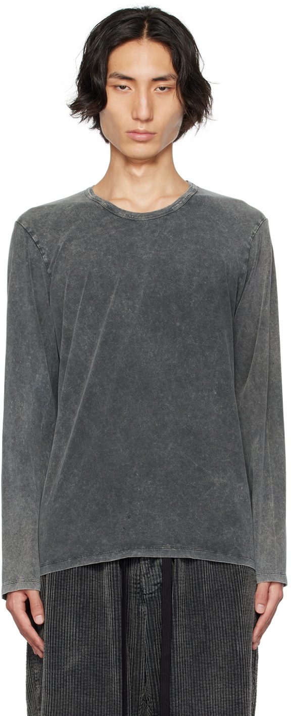 UMA WANG Gray Tommy Long Sleeve T-Shirt