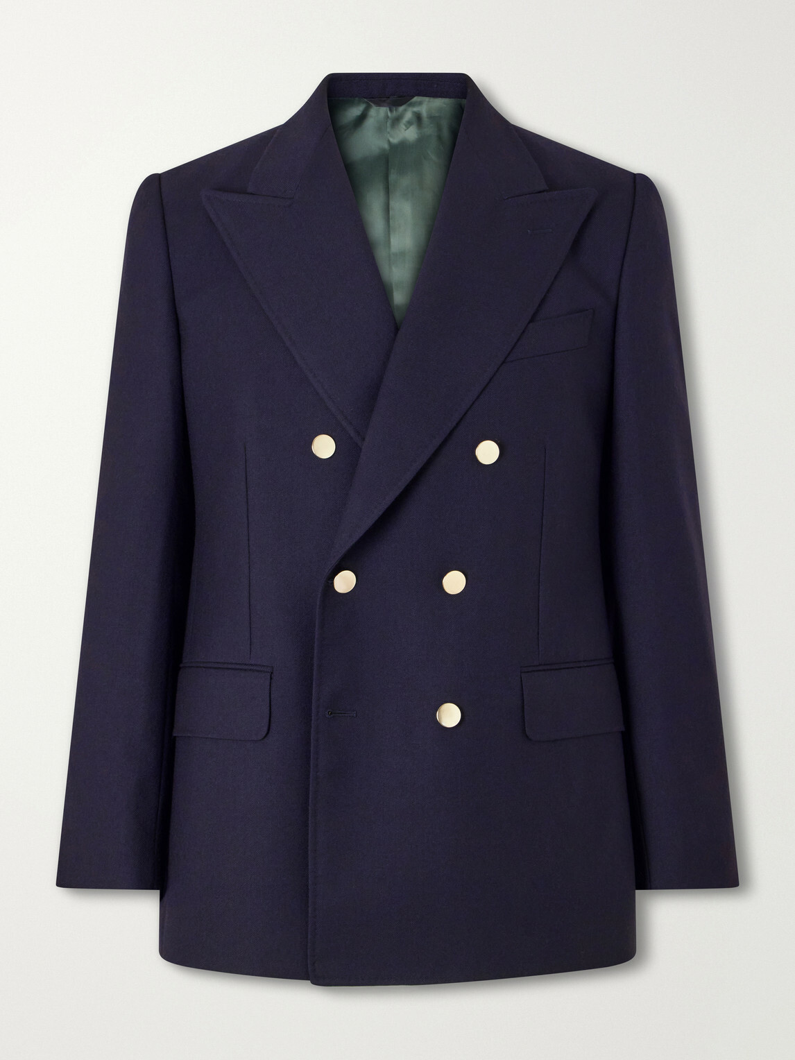 Husbands - Double-Breasted Wool-Twill Blazer - Blue
