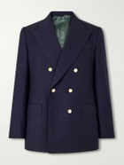 Husbands - Double-Breasted Wool-Twill Blazer - Blue