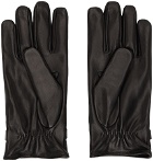 Giorgio Armani Black Neve Paneled Twill Gloves