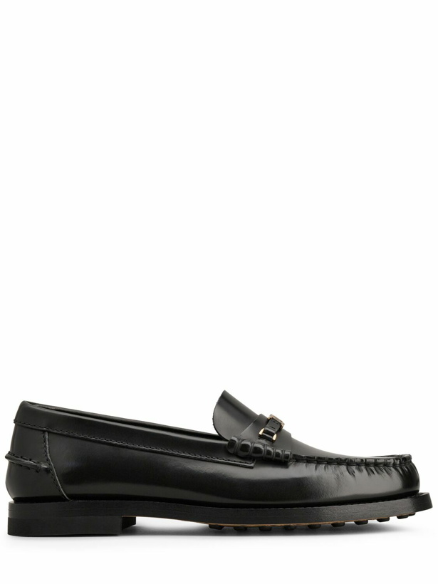 Photo: TOD'S 10mm Logo Leather Chain Loafers