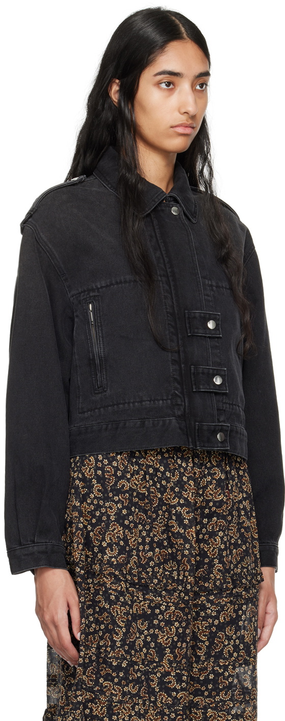 Isabel Marant Etoile Black Julie Denim Jacket