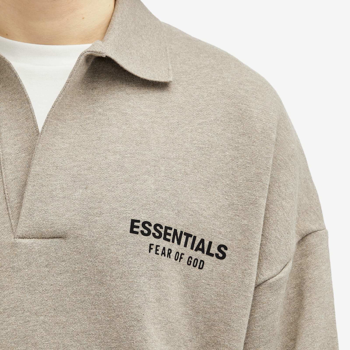 FOG ESSENTIALS FLEECE POLO HEATHER GRAY スウェット Fear of God Essentials Heather Grey Fleece Polo Sweatshirt