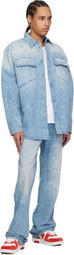Off-White Blue Paint Splatter Denim Jacket
