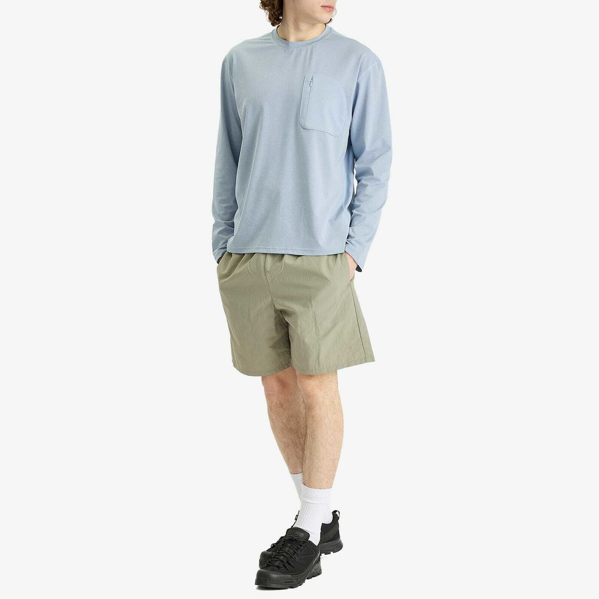 Hiking Patrol Men's Long Sleeve T-Shirt in Light Blue
