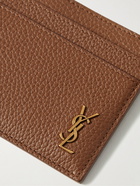 SAINT LAURENT - Logo-Appliquéd Full-Grain Leather Cardholder