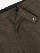 Sunspel - Straight-Leg Wool Brushed Trousers - Green