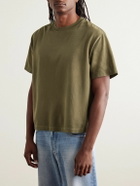 The Elder Statesman - Sunbleached Cotton and Cashmere-Blend Jersey T-Shirt - Green