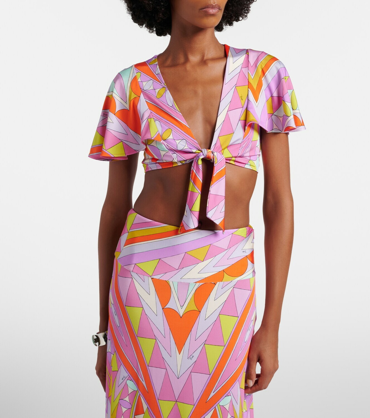Pucci Angoli jersey satin crop top