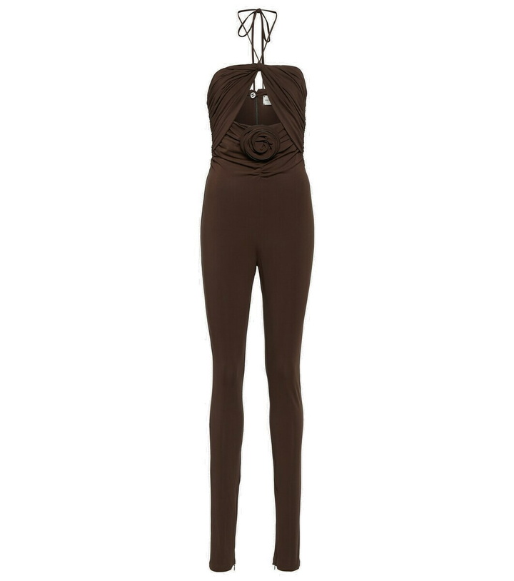 Photo: Magda Butrym Floral-appliqué cutout jersey jumpsuit