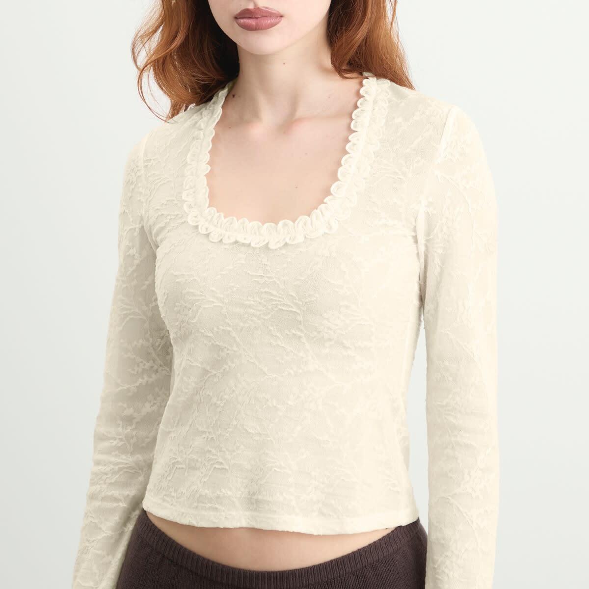My Mum Made It Women's Lace Poem Top in White