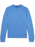 TOM FORD - Garment-Dyed Fleece-Back Cotton-Jersey Sweatshirt - Blue