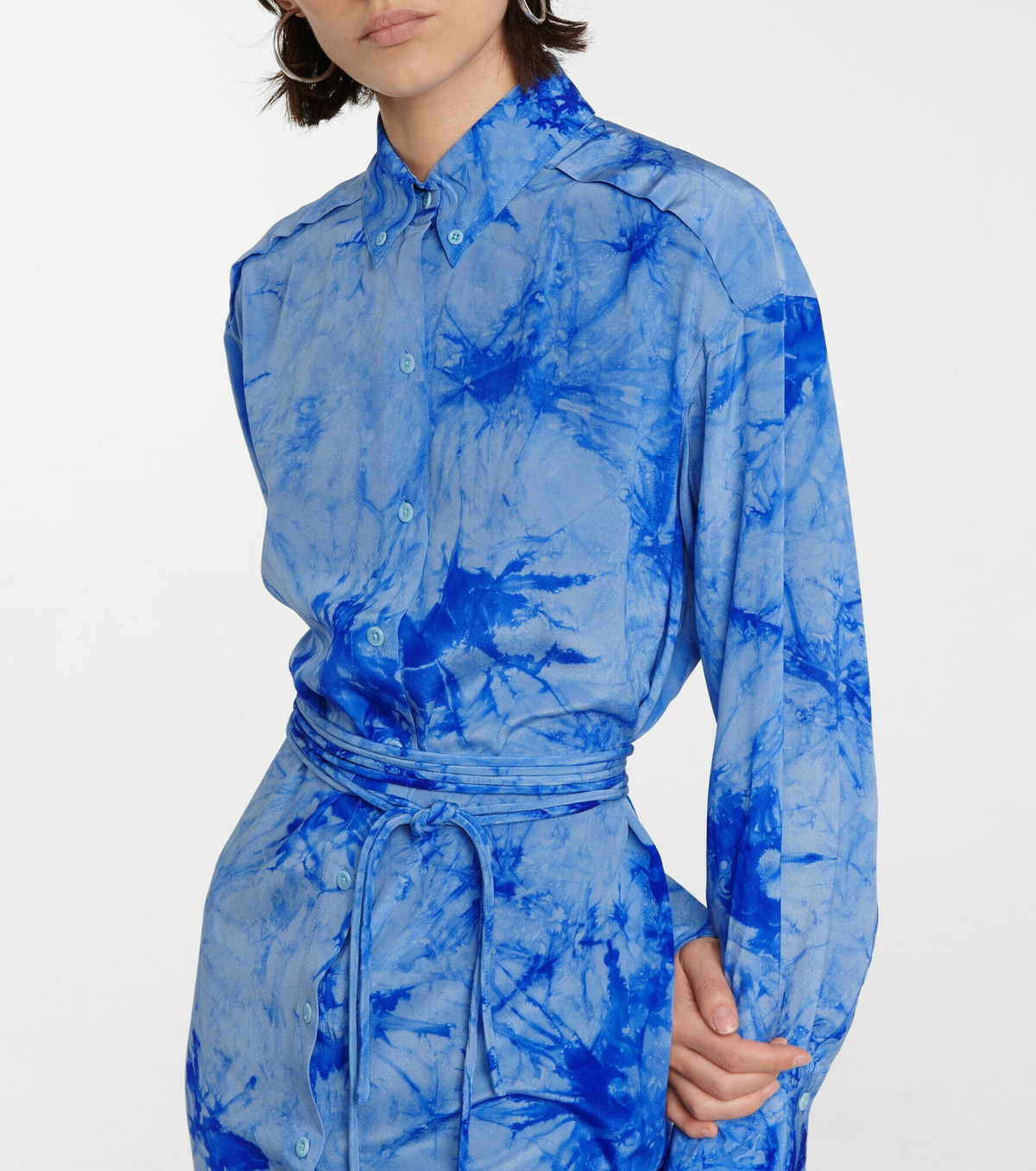 Proenza Schouler White Label tie dye silk shirt dress Proenza