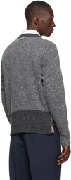 Thom Browne Grey Mohair Jersey Stitch 4-Bar Pullover Sweater