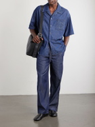 LOEWE - Anagram-Detailed Wide-Leg Jeans - Blue