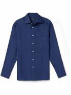 Rubinacci - Cutaway-Collar Linen Shirt - Blue