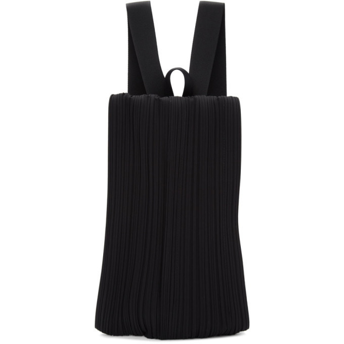 Pleats Please Issey Miyake Black Oval Pleats Backpack Pleats