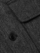 MILES LEON - Traveler Herringbone Wool and Cashmere-Blend Shirt Jacket - Gray