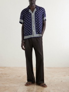 BODE - Camp-Collar Printed Silk-Voile Shirt - Blue