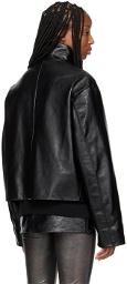 032c Black Officer's Leather Jacket