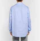 Gucci - Oversized Grandad-Collar Cotton-Poplin Half-Placket Shirt - Men - Light blue