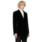 Dolce and Gabbana Black Velvet Belted Blazer