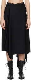 Ann Demeulemeester Black Ylva Midi Wrap Skirt