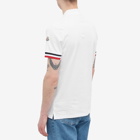 Moncler Men's Bold Tipped Sleeve Polo Shirt in White