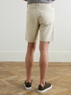 FRAME - Distressed Straight-Leg Cotton-Canvas Shorts - Neutrals