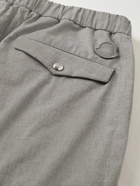 Moncler - Tapered Stretch-Cotton Trousers - Gray