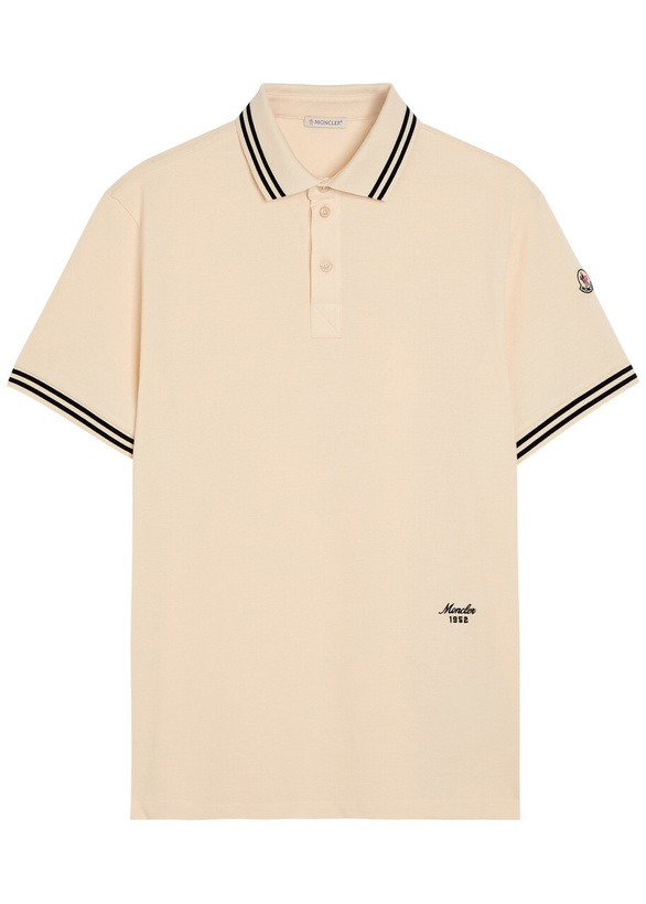 Photo: Moncler Logo-embroidered Piqué Cotton Polo Shirt Multicoloured 1