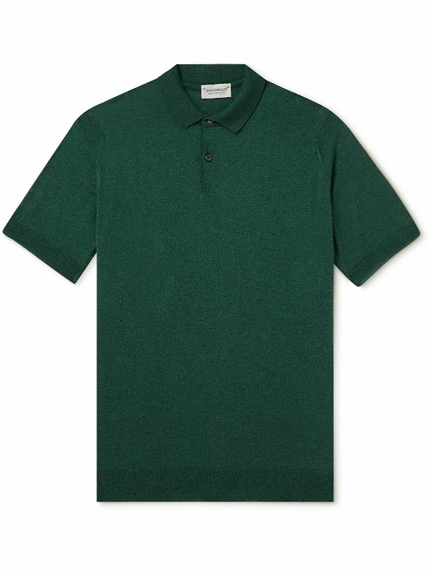 Photo: John Smedley - Payton Slim-Fit Wool and Cotton-Blend Polo Shirt - Green