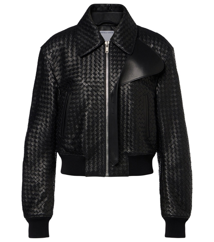 Photo: Bottega Veneta Intrecciato leather jacket
