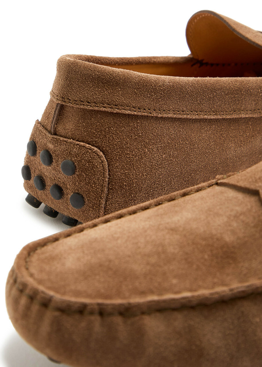 Tods Gommino Suede Loafers Light Brown