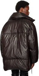 System Brown Quilted Down Jacket