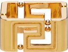 Versace Gold Square Greca Ring