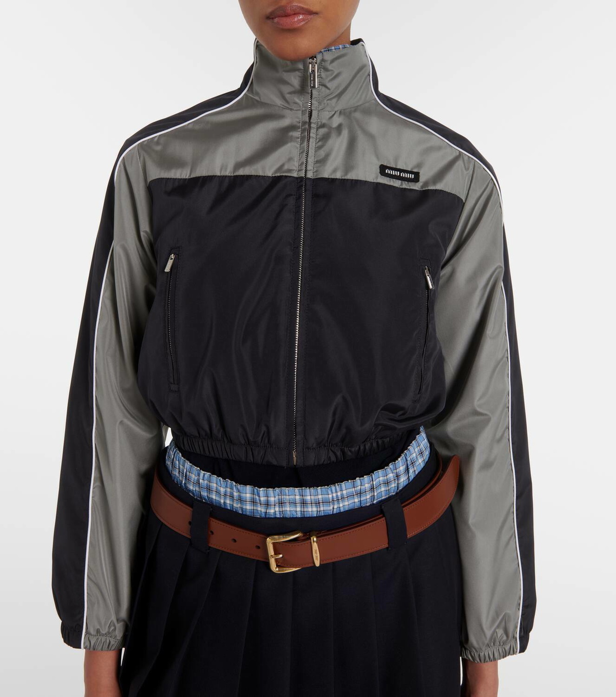 Miu Miu Technical cropped track jacket Miu Miu