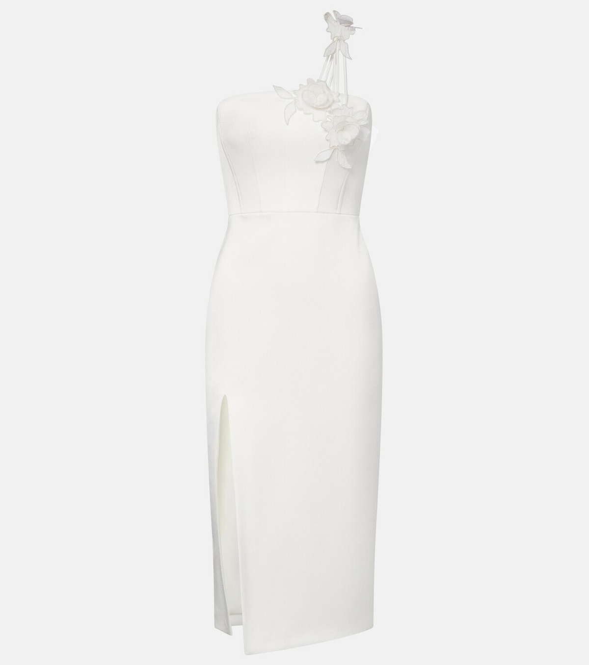 David Koma Floral-appliqué bustier dress