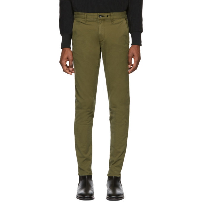 Photo: rag and bone Green Fit 1 Classic Chino Trousers