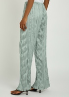 Staud Nami Plissé Trousers Silver