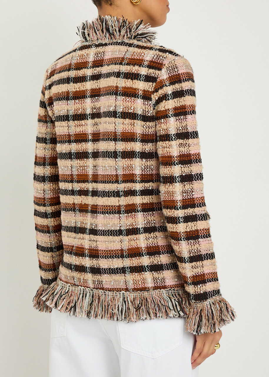 Etro Striped Fringed Woven Jacket Multicoloured 1