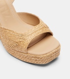 Souliers Martinez Summer raffia espadrille wedges