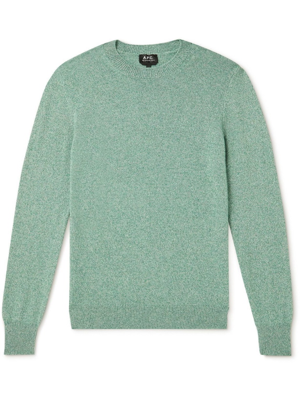 Photo: A.P.C. - Benoit Wool and Cotton-Blend Sweater - Green