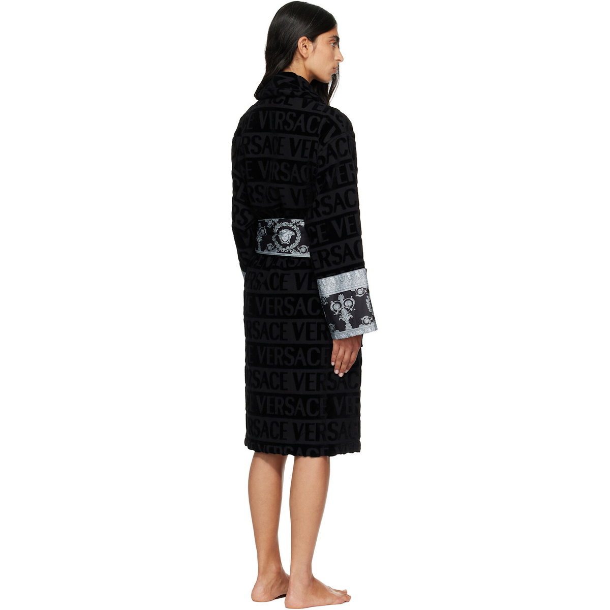 Versace Black 'I Heart Baroque' Bathrobe